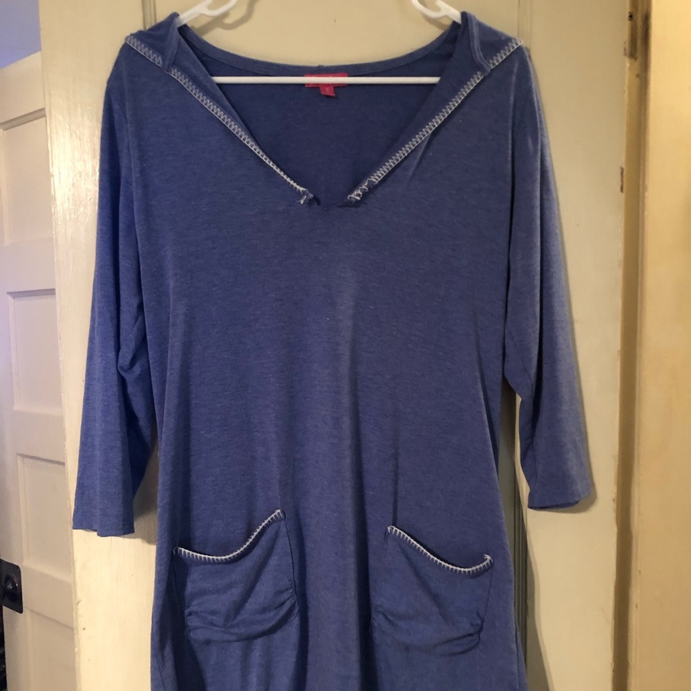 Comfy Hooded Almost Long Sleeve Dress